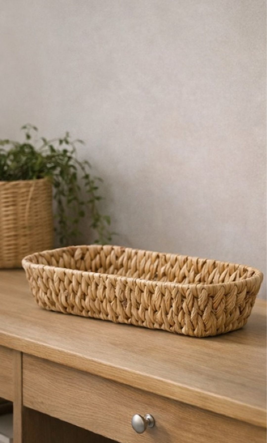 Water Hyacinth Rectangular Tray – Medium