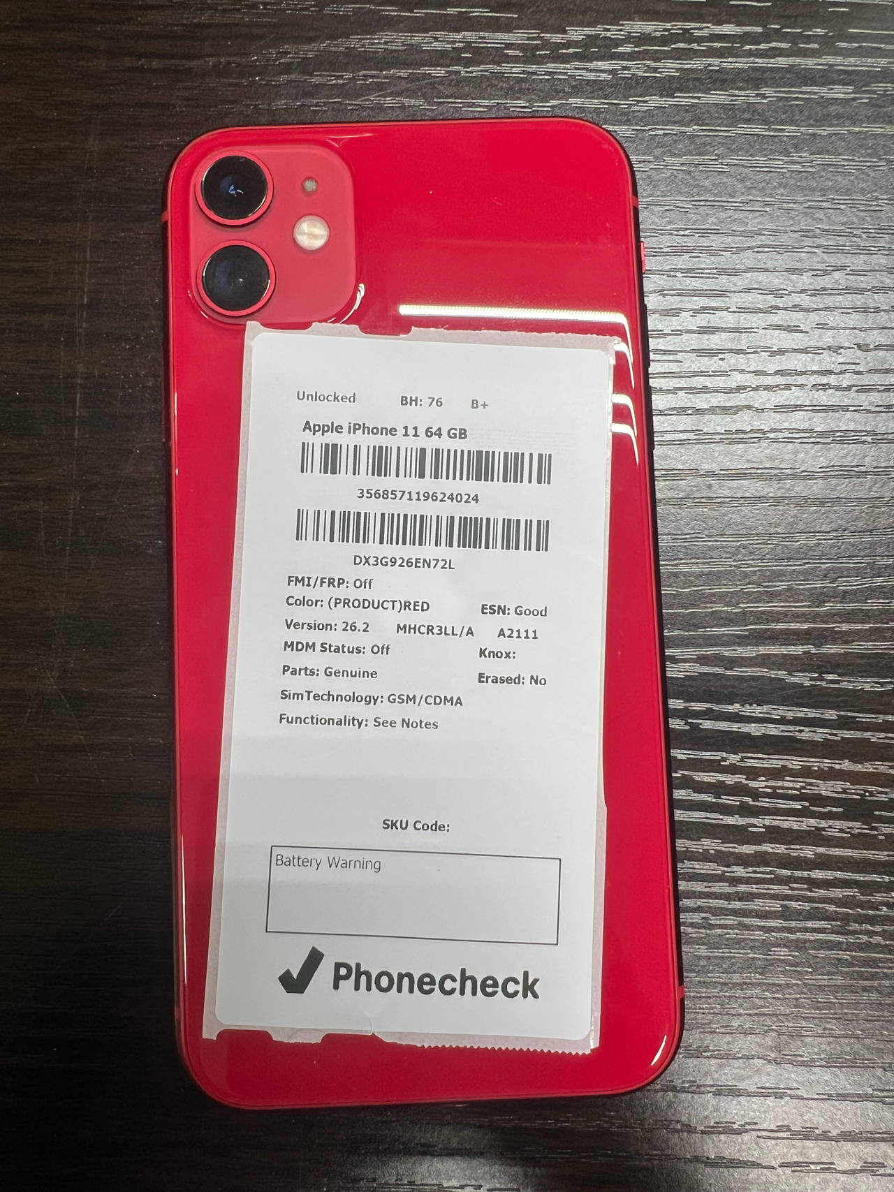 Apple iPhone 11 64GB (PRODUCT)RED Unlocked