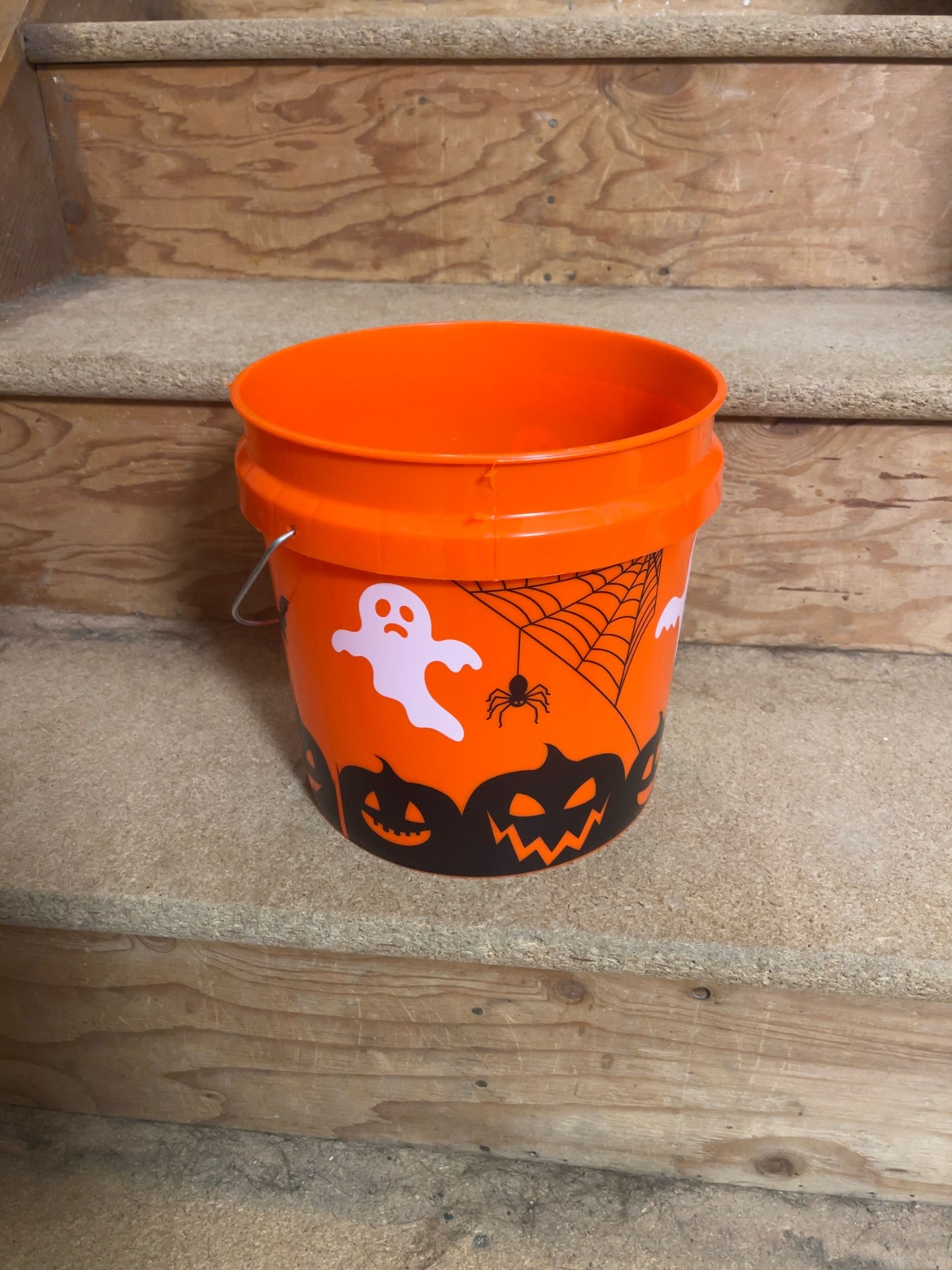 Home Depot Halloween Ghost Bucket Orange