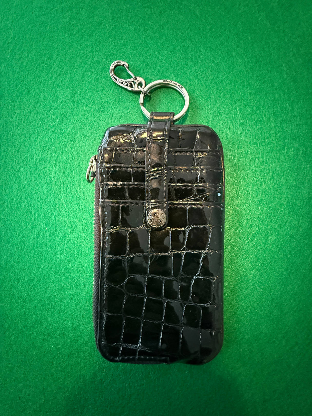 Brighton Black Croc Embossed Key Case Card Holder