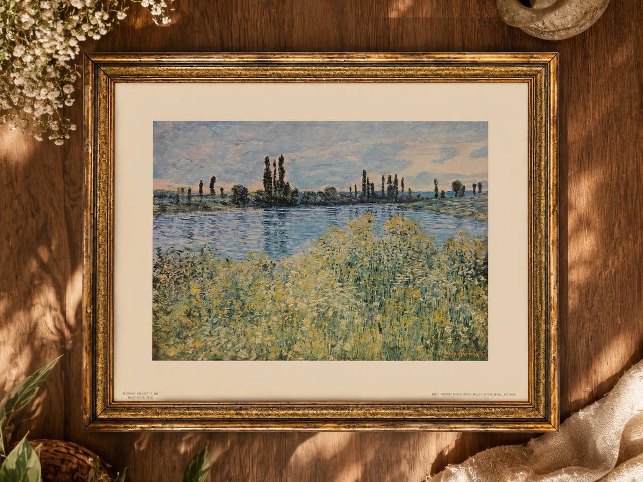 Claude Monet Banks of the Seine Framed Print 11.5X15.5