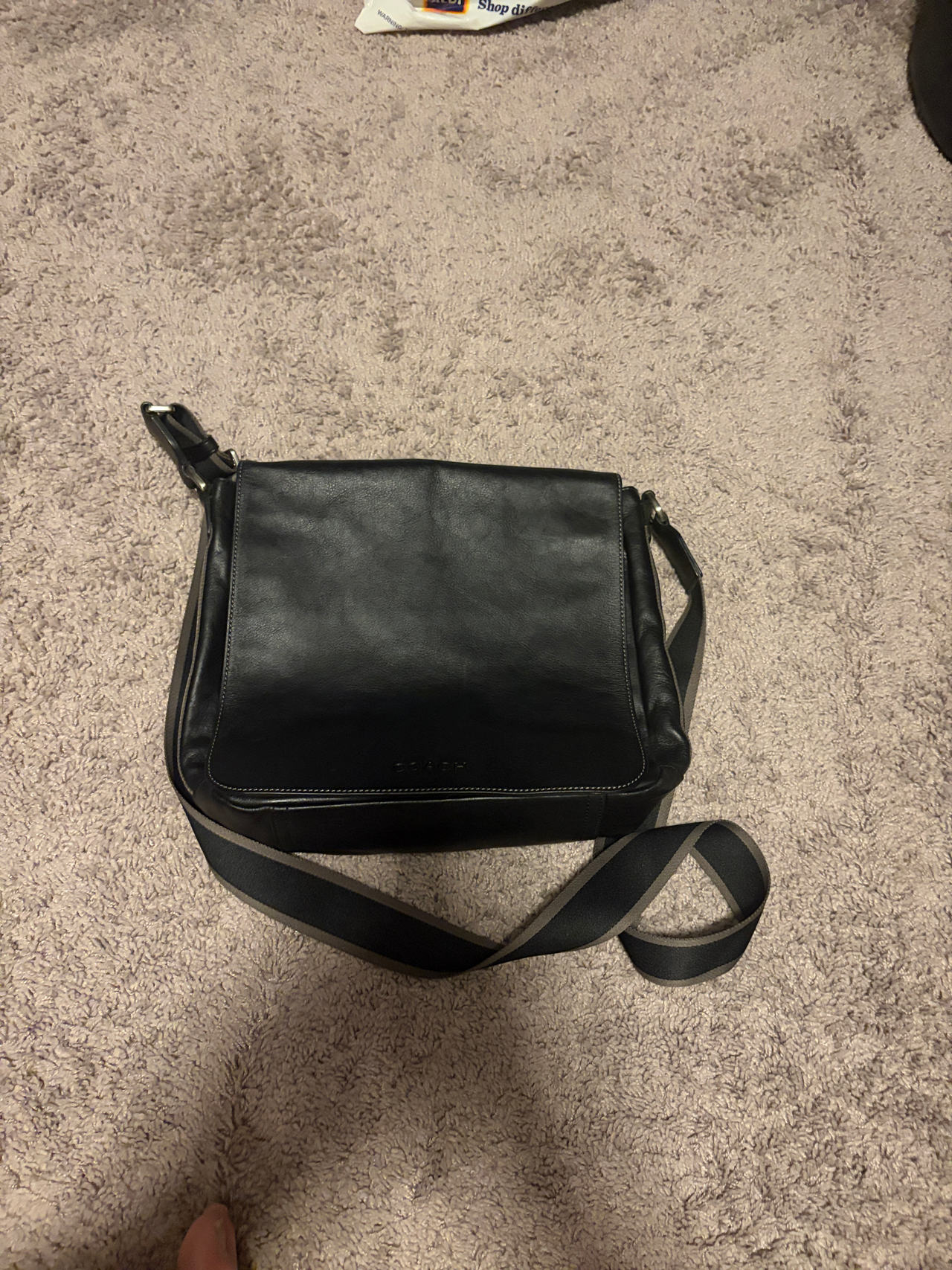 Coach Sullivan Messenger Bag in Black Leather