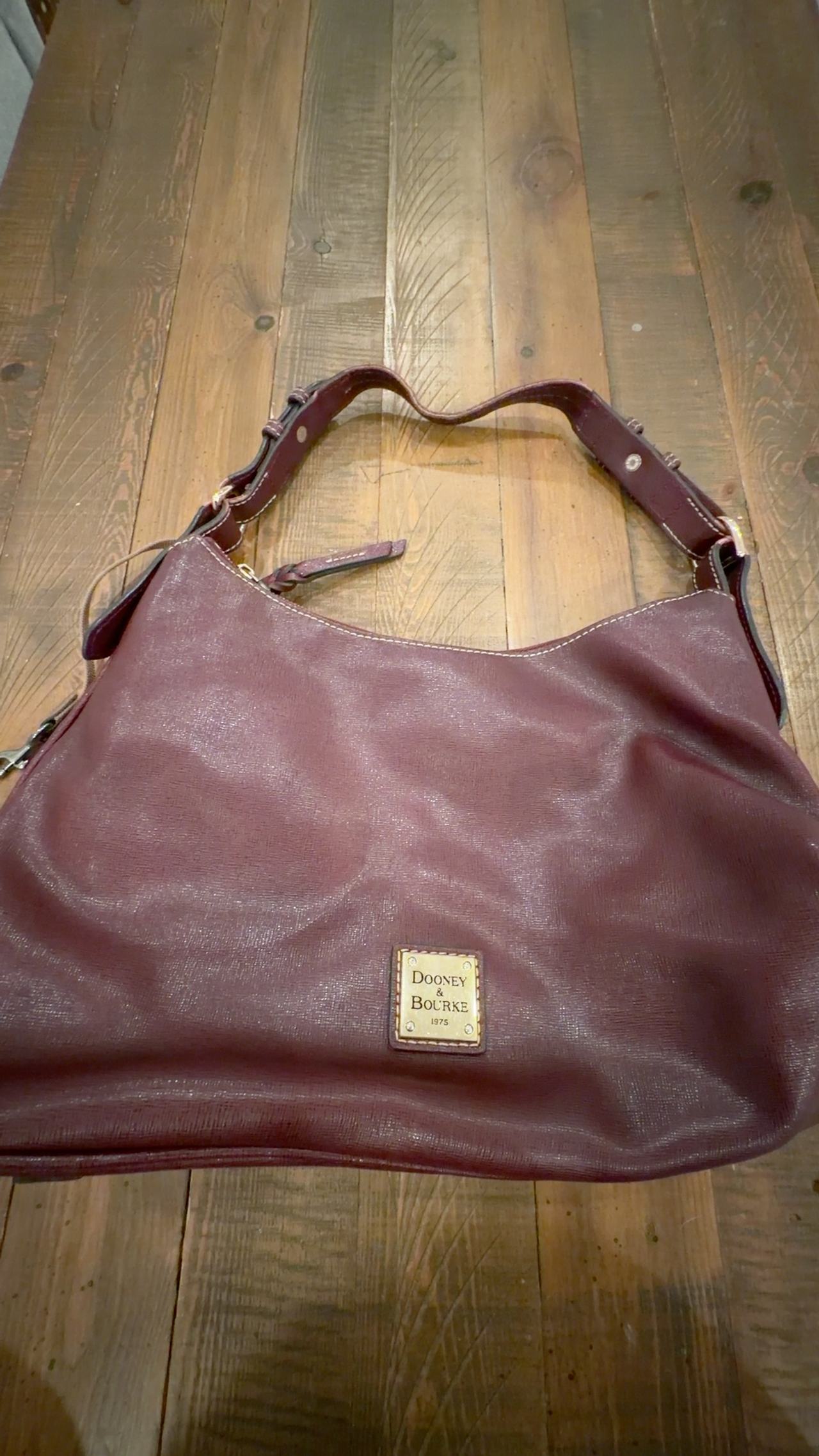 Dooney & Bourke Burgundy Leather Shoulder Bag