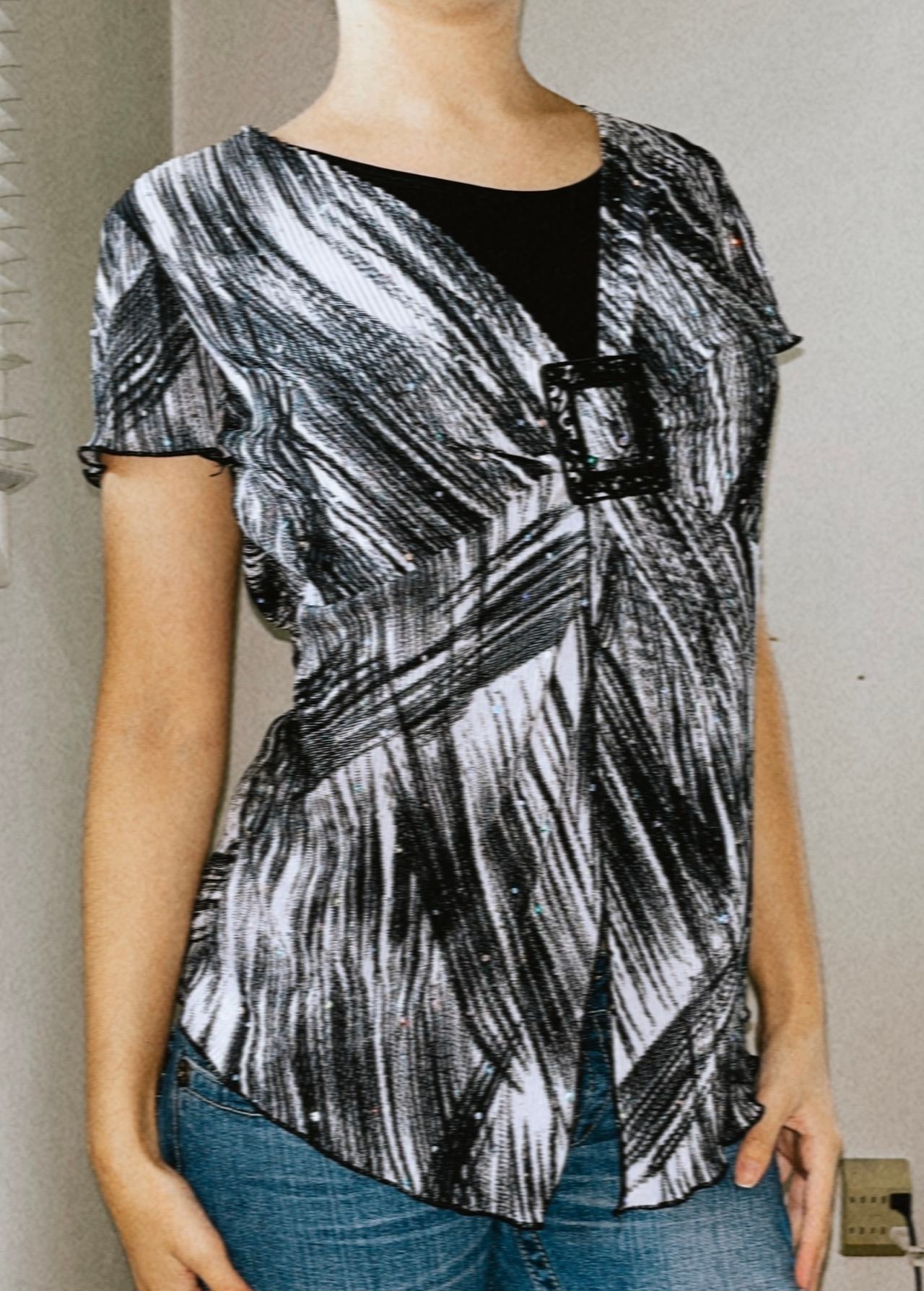 Women's Short Sleeve Printed Blouse

