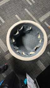 Round Tufted Shoe Storage Ottoman - Image 5