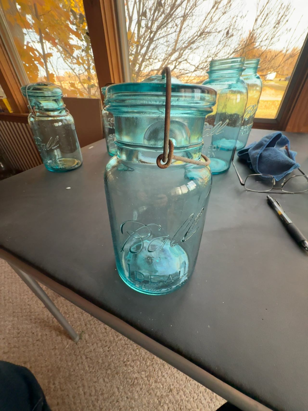 Ball Ideal Blue Quart Mason Jar
