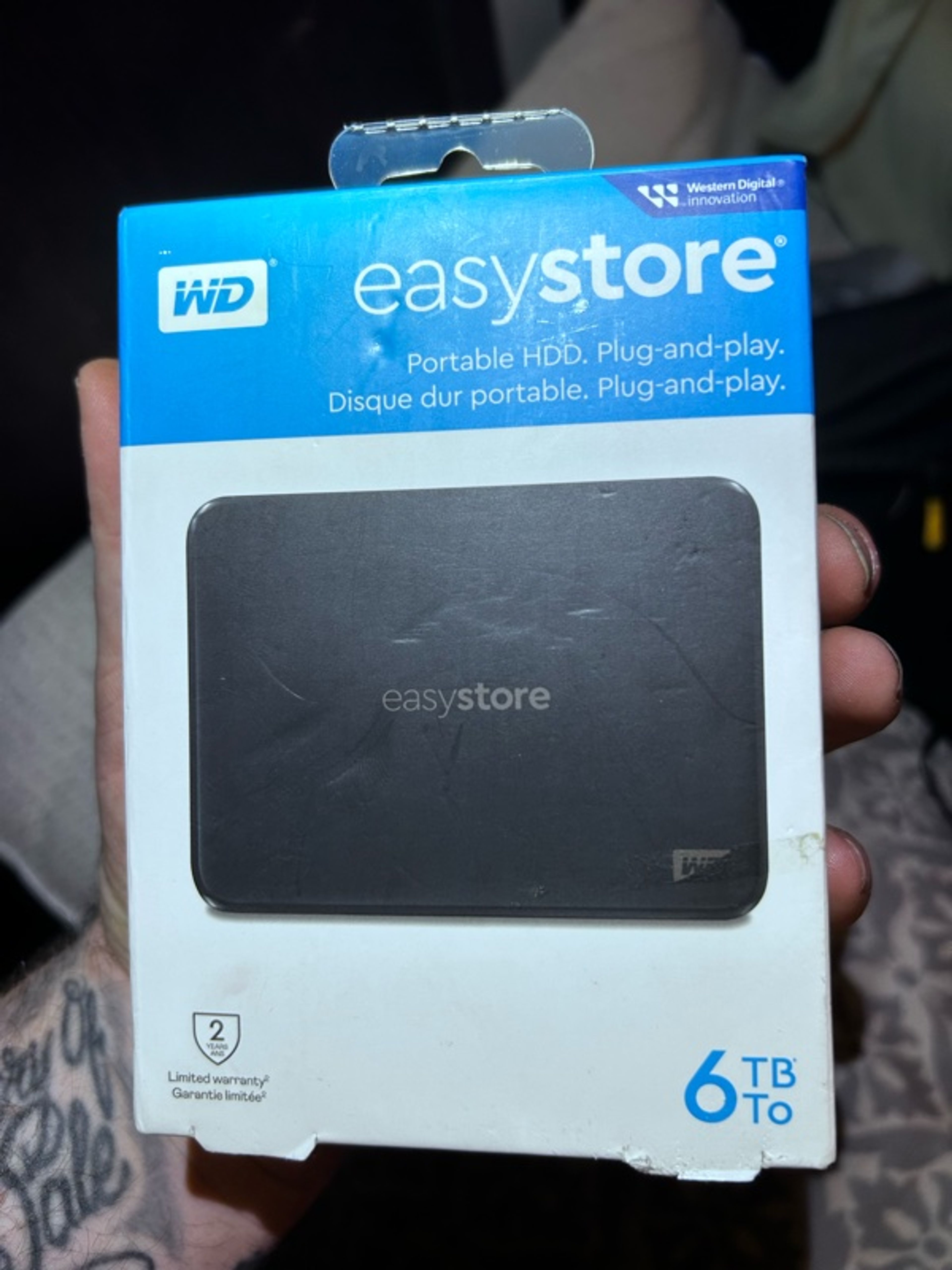 Western Digital WD Easystore Portable External Hard Drive Black 6TB