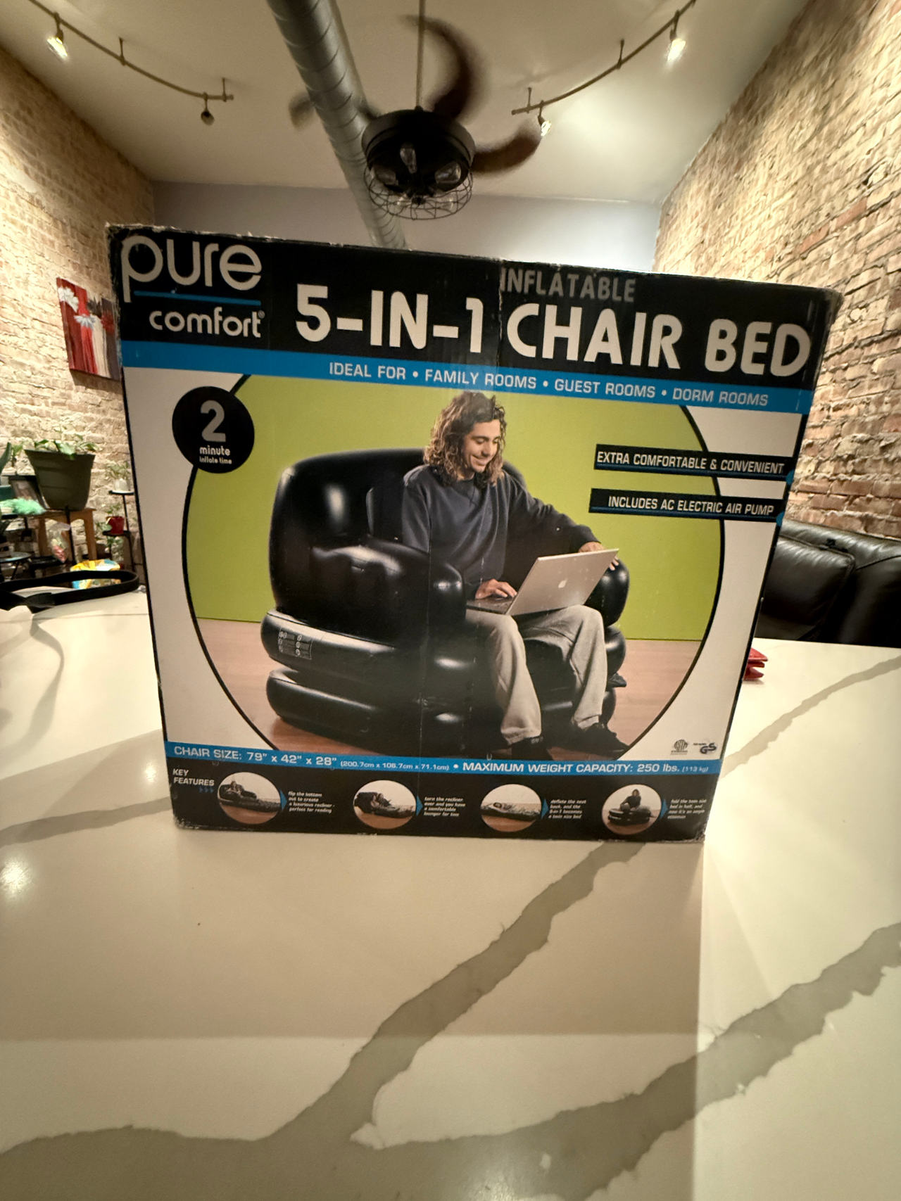 Pure Comfort 5-in-1 Inflatable Chair Bed