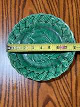 Bordallo Pinheiro Green Majolica Leaf Plates - Image 2