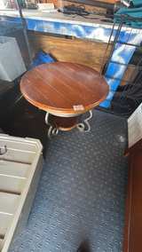 Round Wood and Metal End Table - Image 3