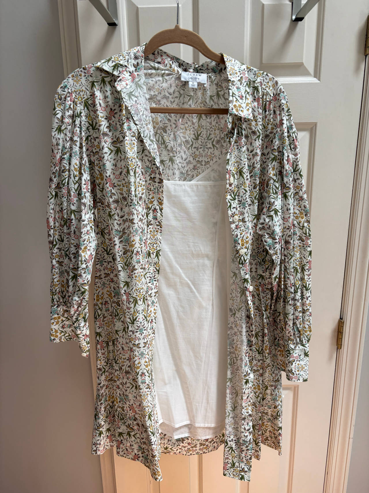 women's floral shirt dress with slip