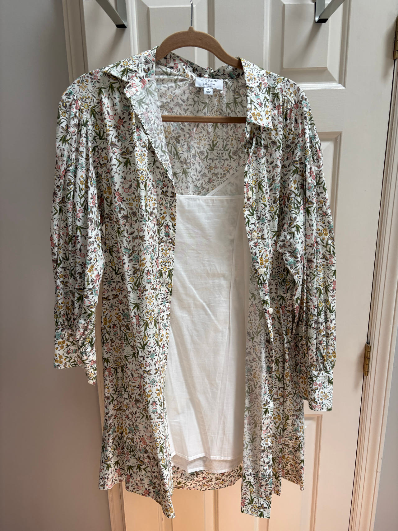 women's floral shirt dress with slip