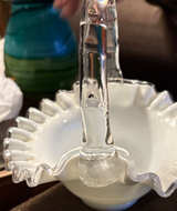 Fenton Silver Crest Milk Glass Basket - Image 1