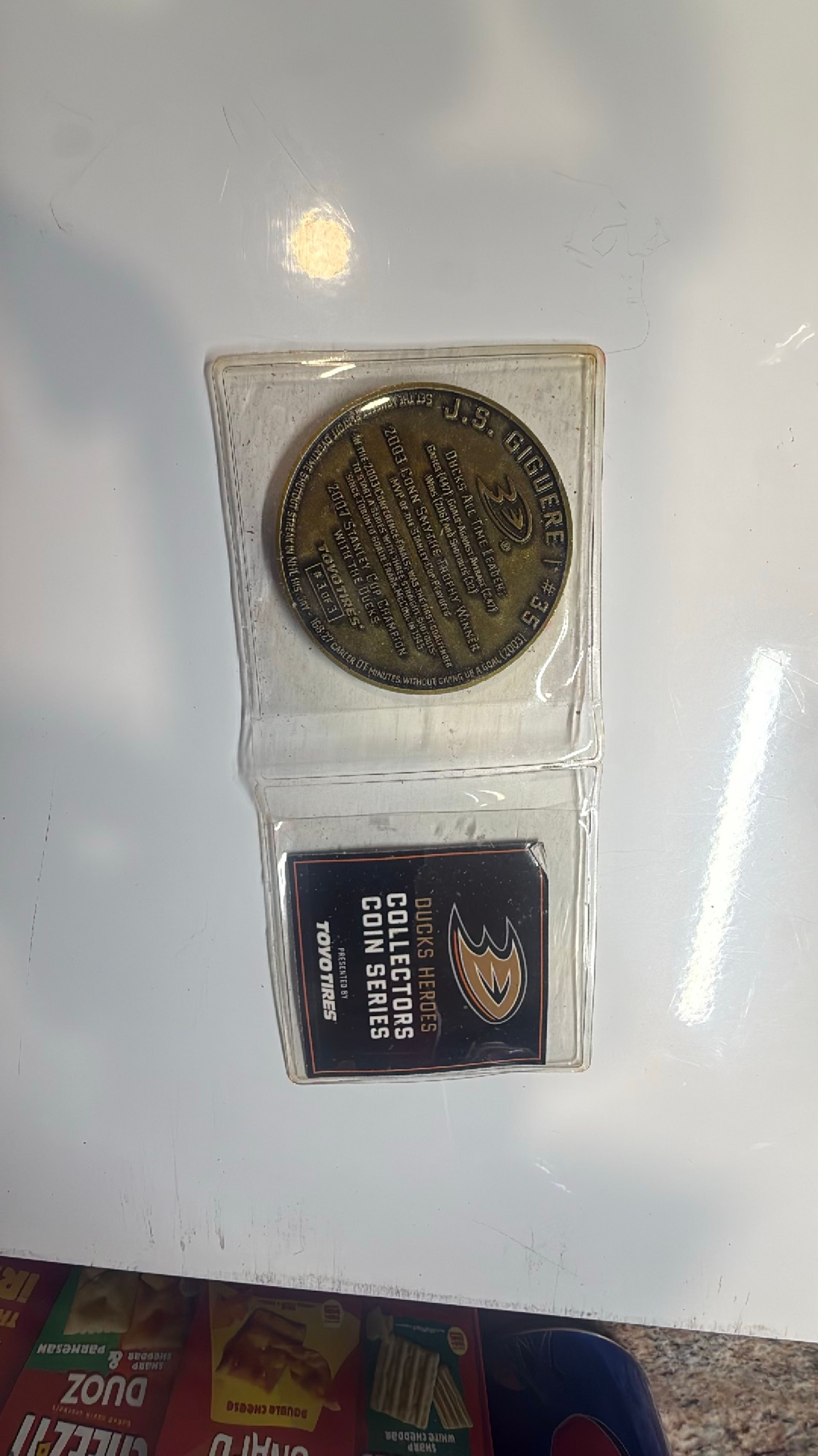 J.S. Giguere Ducks Heroes Collectors Series Coin - Image 2