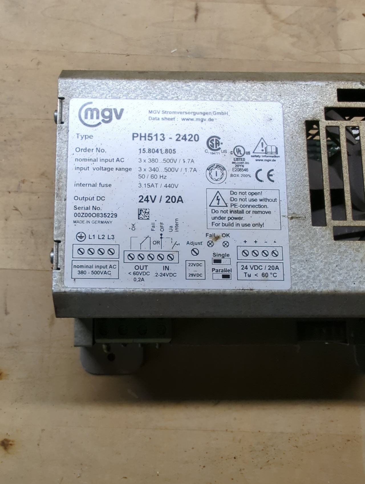 MGV PH513-2420 Power Supply
