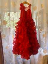 Girls' Ruffled Red Party Dress - Image 8