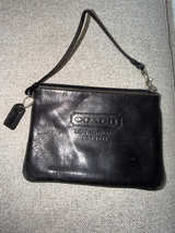 Coach Leatherware Est. 1941 Wristlet Black Purse Zipper Bag Small - Image 1