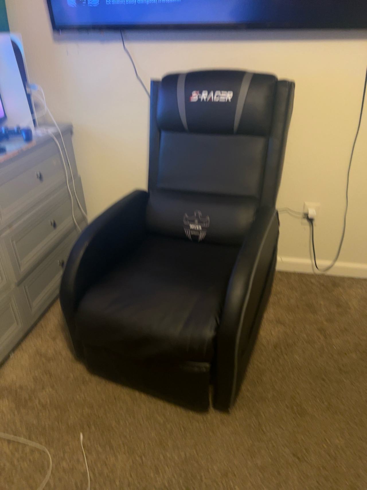 Homall Gaming Recliner Chair PU Leather Gray