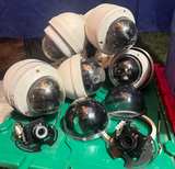 Lot of 7 Vintage Dome Security Cameras & Gooseneck Mounts - Image 1