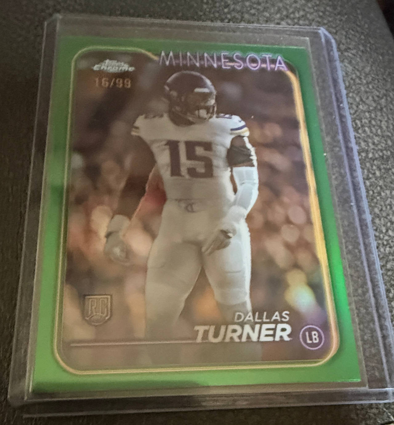 2024 Topps Chrome Dallas Turner Green Refractor Rookie Card /99