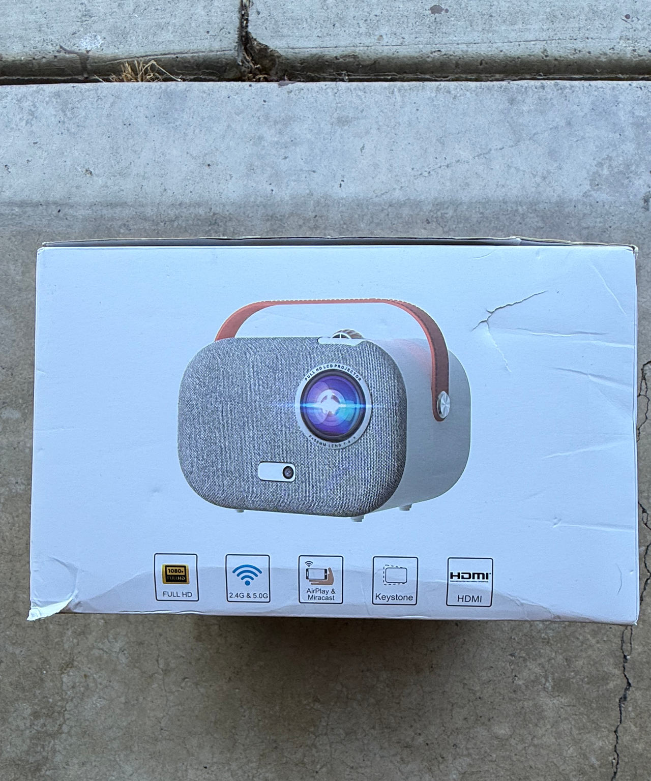 Portable Mini Projector 1080P WiFi Bluetooth HDMI AirPlay Screen Mirroring