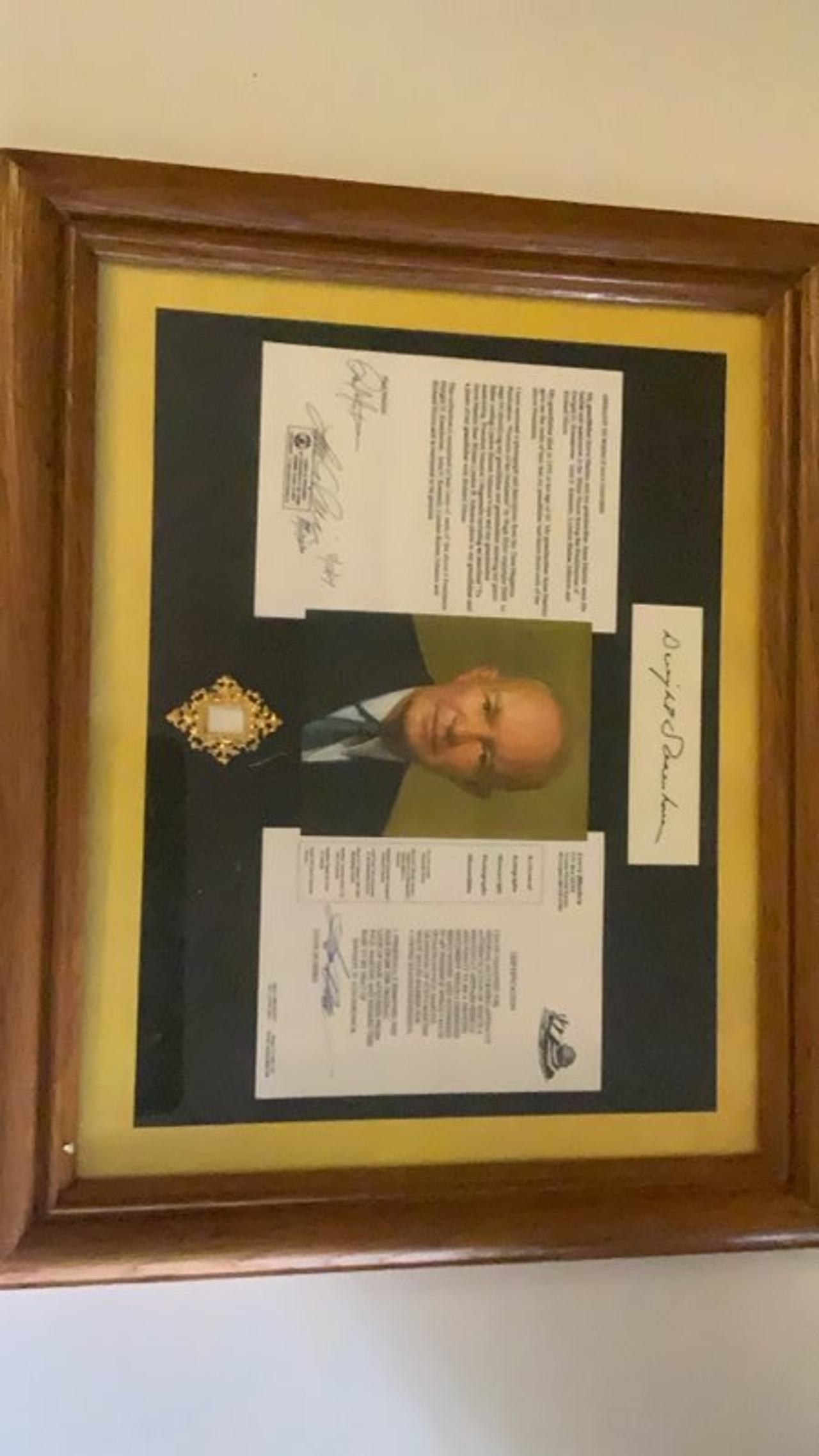 Framed Dwight D. Eisenhower Memorabilia Display
