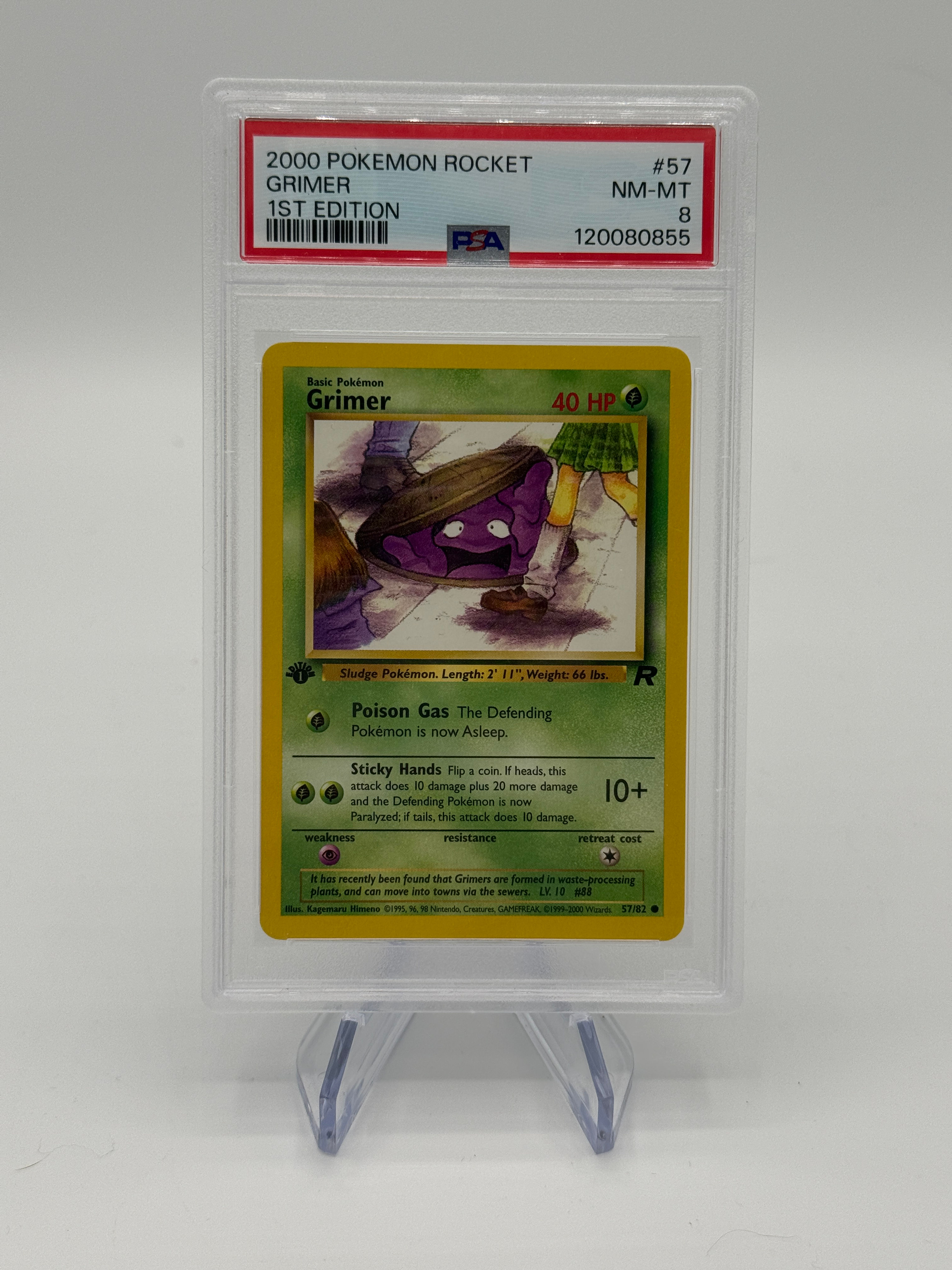 2000 Pokemon Rocket Grimer 1st Edition #57 PSA 8