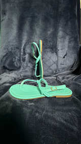 Charlie Paige Teal/Green Strappy Thong Sandals - Image 3