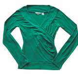 Derek Heart Green Long Sleeve Surplice Wrap Top - Image 3