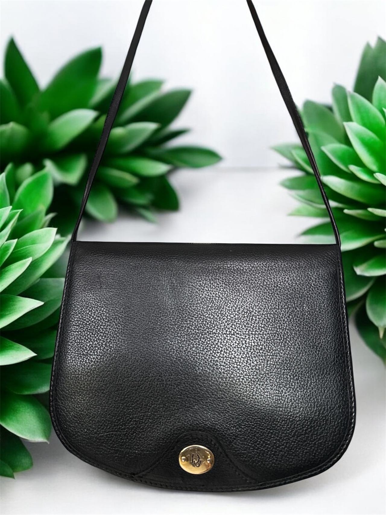 Dior Black Pebbled Leather Crossbody Bag