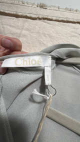 Authentic Chloé Draped Silk Top in Gray: Size 40-M/L - Image 5