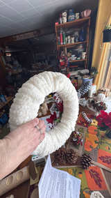Beautifully Handcrafted Holiday Decorative Wreath w/ Poinsettia Elegant  - Image 4