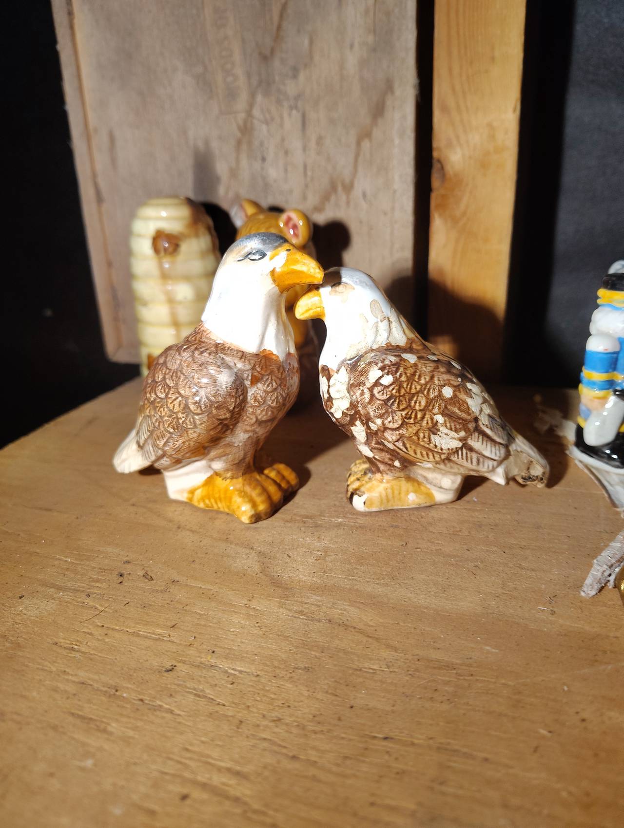 Vintage Ceramic Eagle Salt and Pepper Shakers
