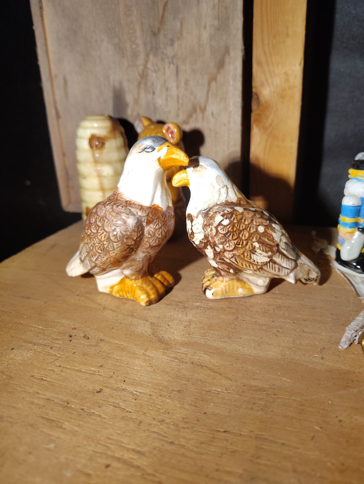 Vintage Ceramic Eagle Salt and Pepper Shakers