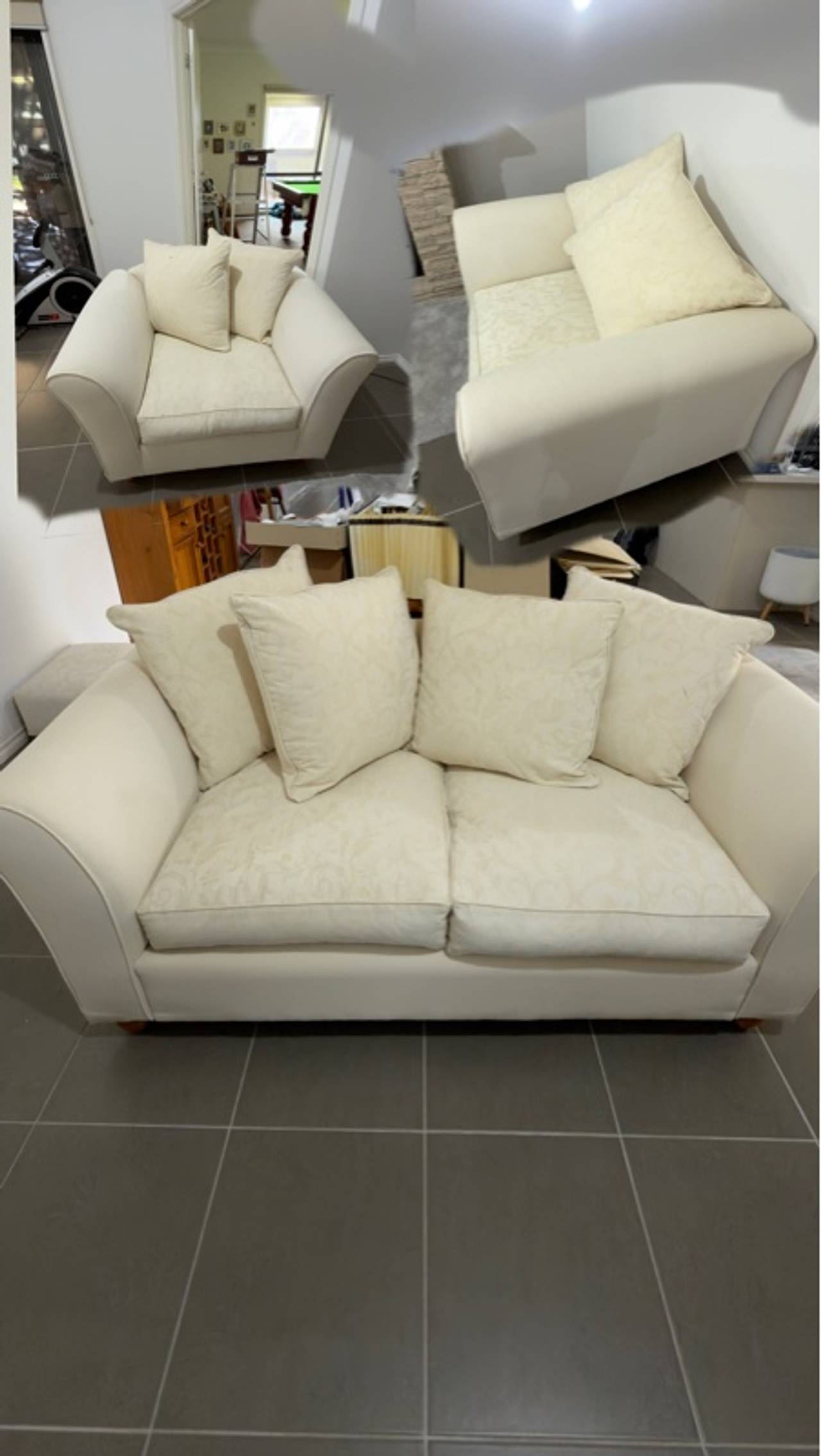 2 seater couch with matching arm chairs