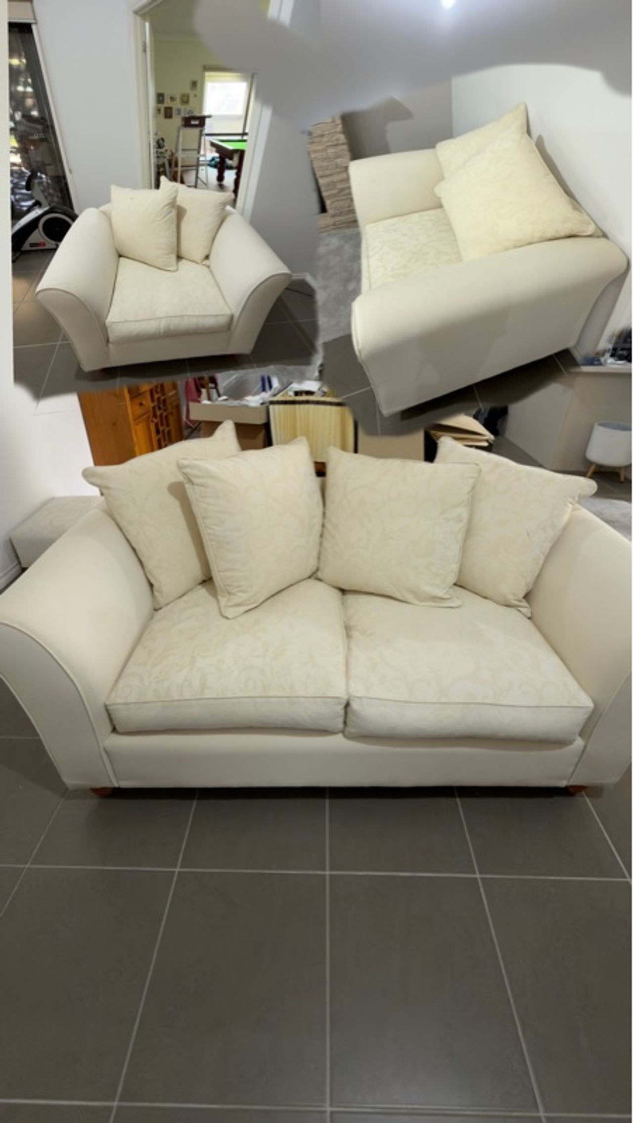 2 seater couch with matching arm chairs