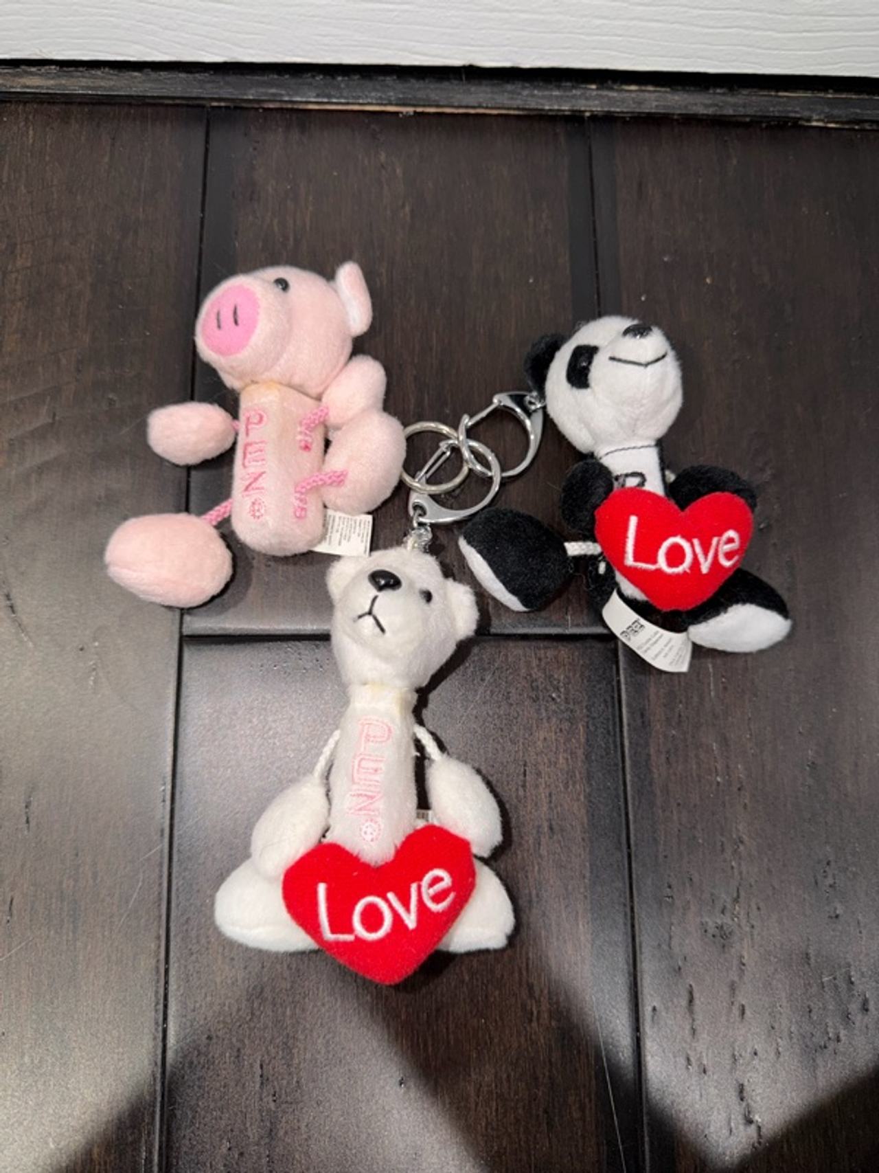 Pez Plush Keychain Lot of 3 Mini Candy Toys 