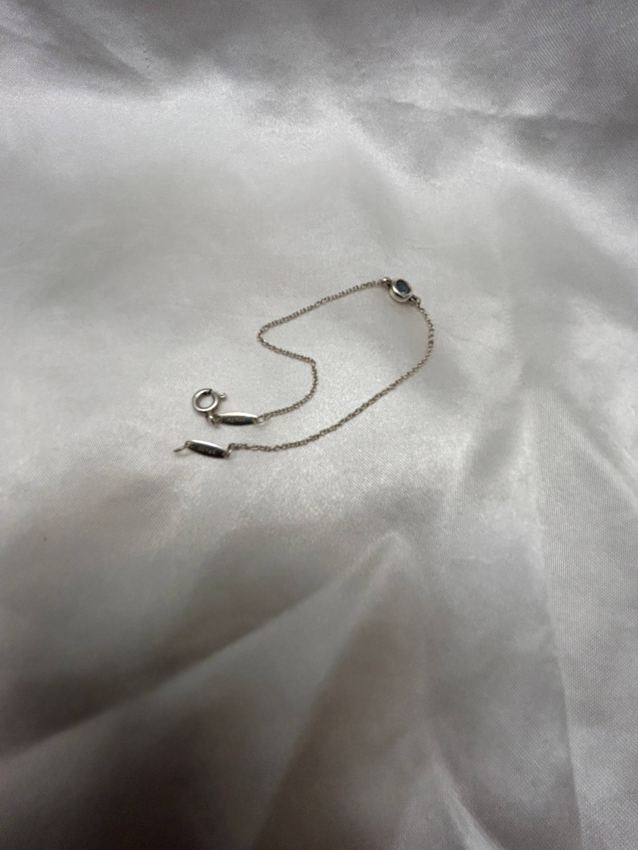 Tiffany Sterling Silver Bracelet Blue Diamond