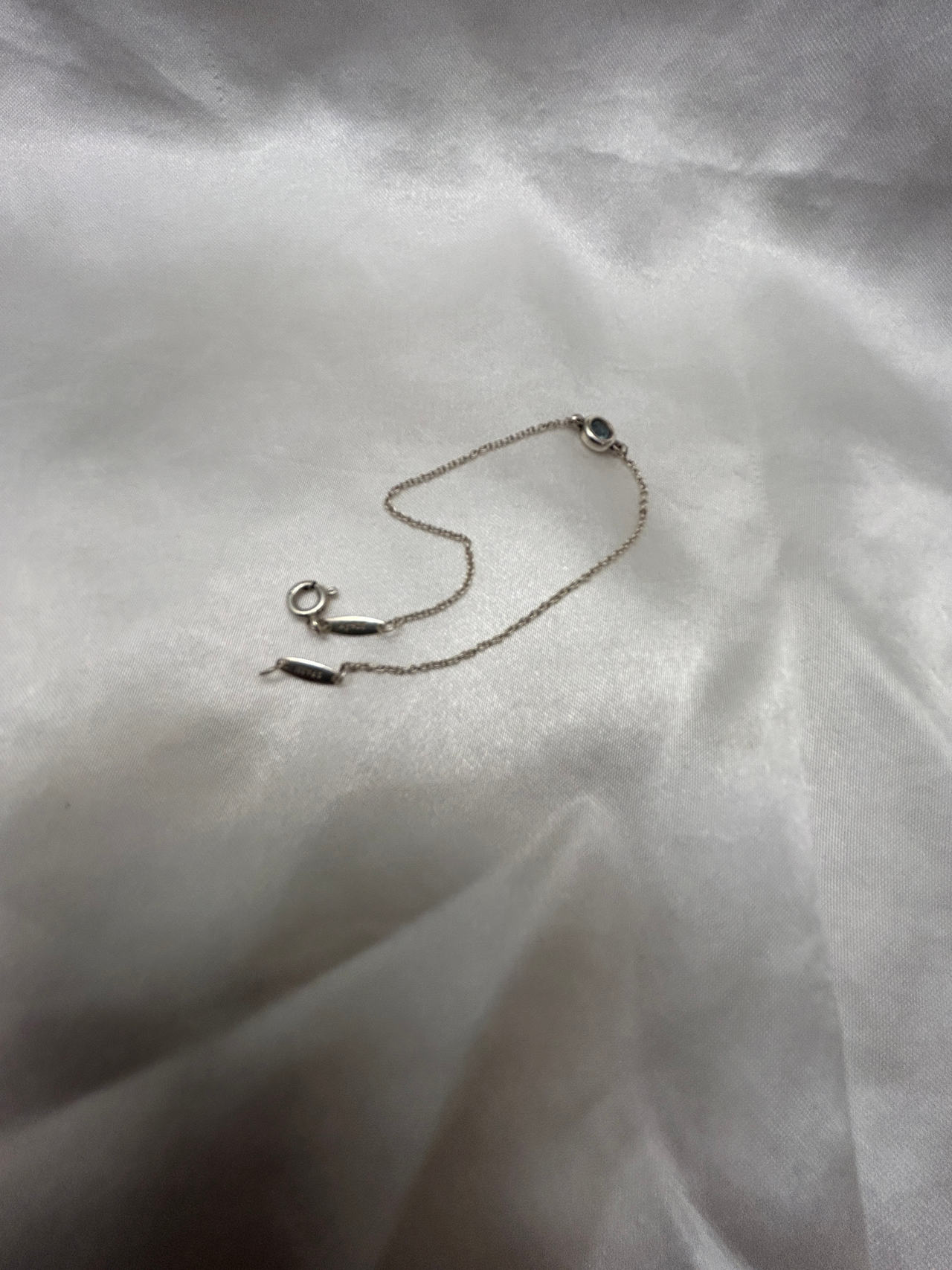 Tiffany Sterling Silver Bracelet Blue Diamond