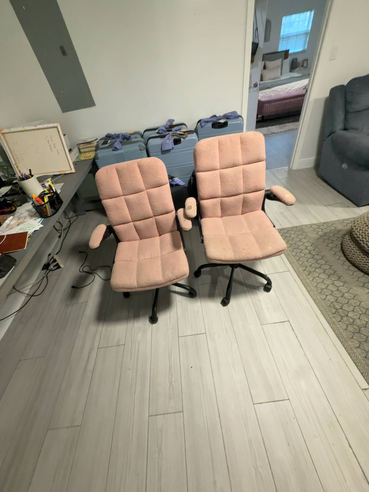Velvet Executive Office Chair with Flip-Up Armrests