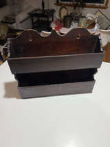 Vintage Wooden 2-Tier Wall Pocket Shelf - Image 1