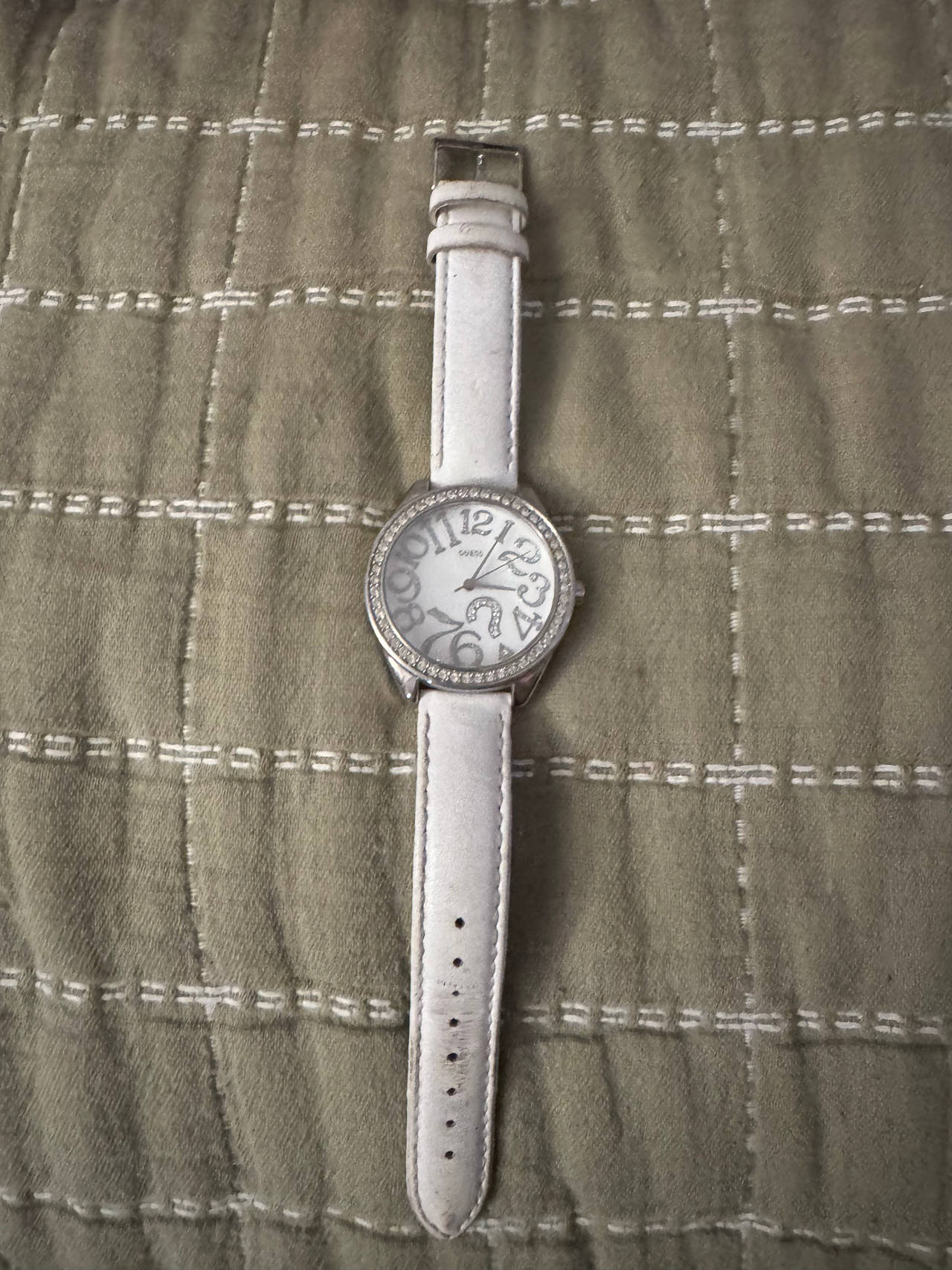 Guess Women's White Leather Watch