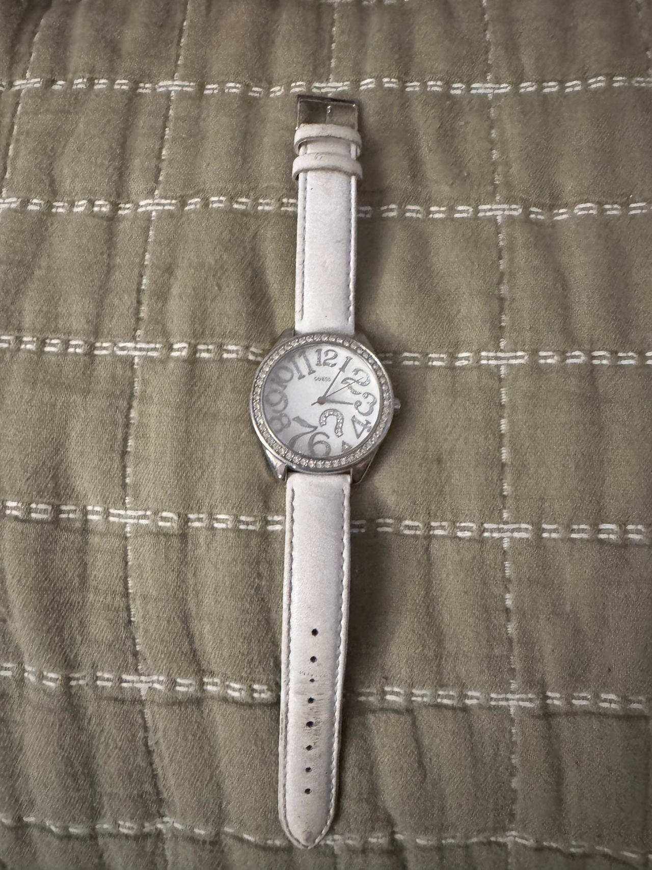Guess Women's White Leather Watch