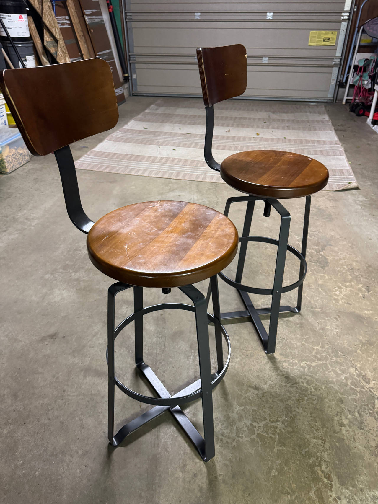 West Elm Rustic Adjustable Swivel Bar Stool