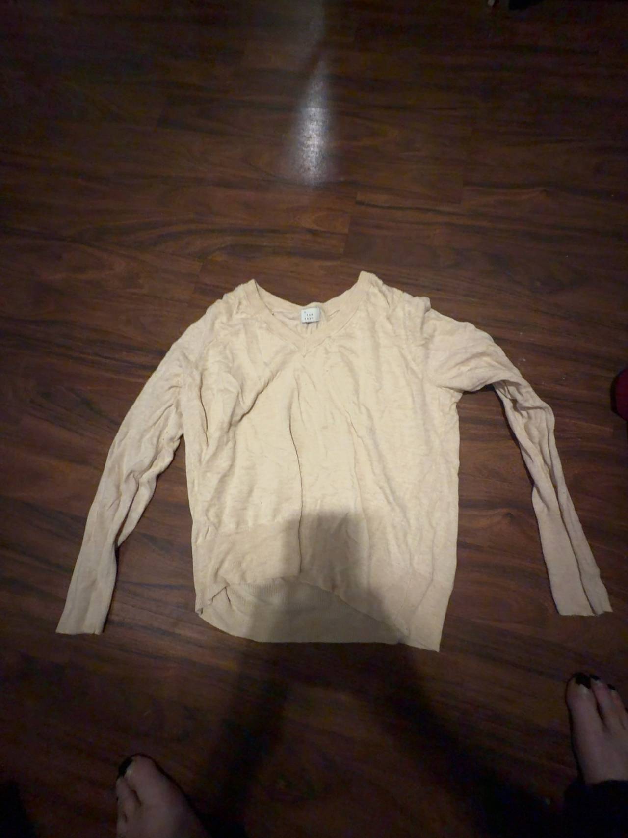 One day Yellow Oatmeal Stripes Vintage Cotton Crewneck Long Sleeve T-Shirt
