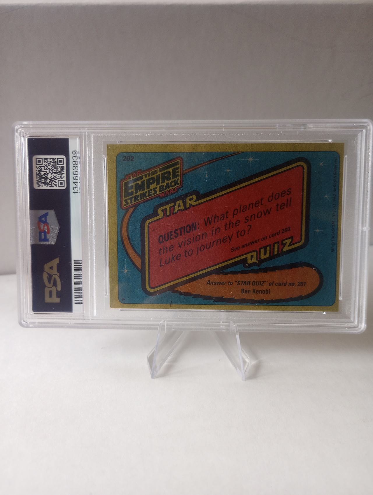 1980 Topps Star Wars Empire Strikes Back #202 Han Faces His Fate PSA 8.5