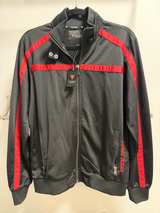 Guess Jeans Men's Track Jacket Black/Red Zip Up SMALL - Image 1
