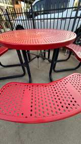Commercial Perforated Metal Picnic Table - Image 4