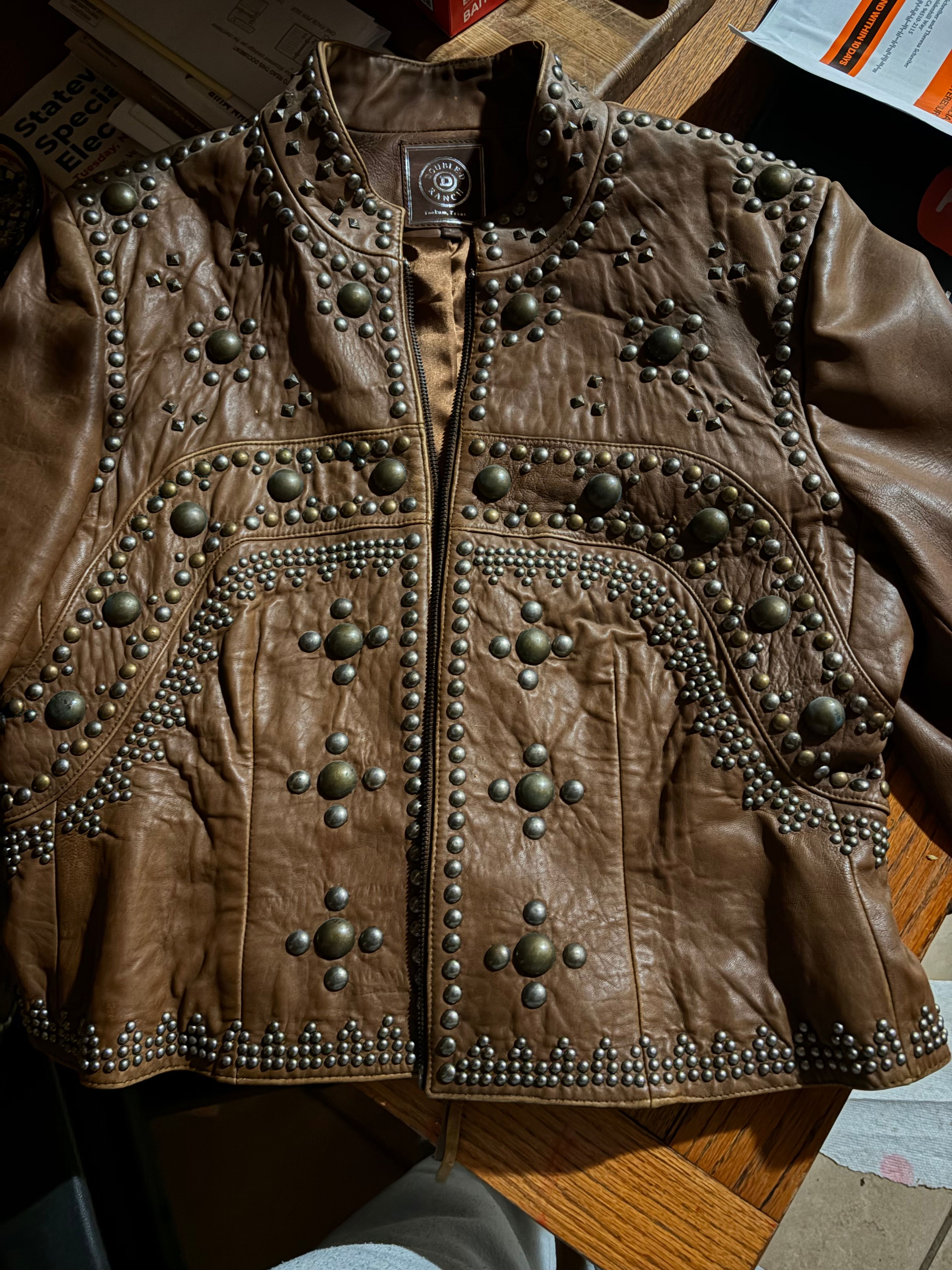 Double D Ranch Studded Leather Jacket - Image 3