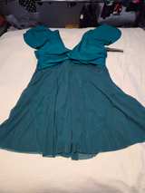 Teal Flutter Sleeve Mesh Swim Dress - Image 2